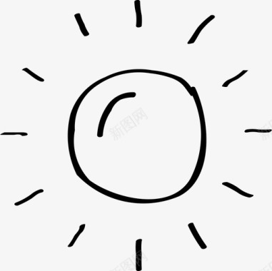 手绘太阳手绘夏季图标图标