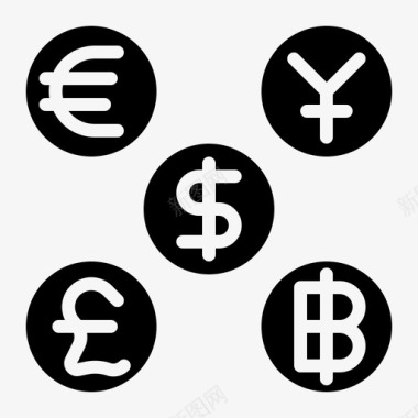 行业标志货币银行硬币图标图标