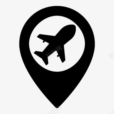 世界各地的服务网点旅行地图针飞机图标图标