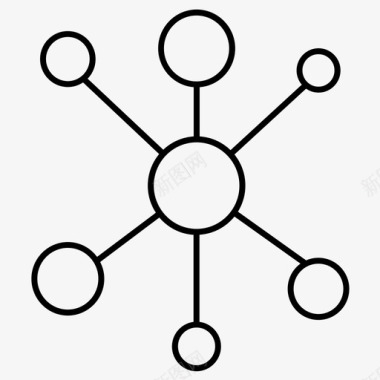 矢量线路网络通信互联网图标图标