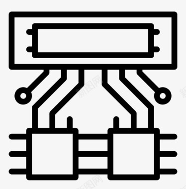 液晶电路板集成电路芯片连接图标图标