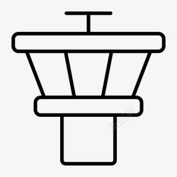 控制室空中交通管制飞机机场图标高清图片