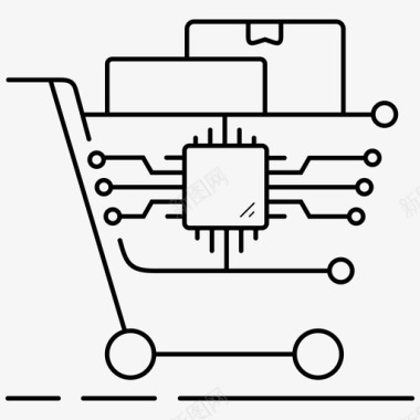 零售机器学习人工智能大数据图标图标