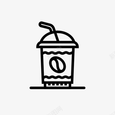 吸管咖啡冰杯饮料塑料图标图标