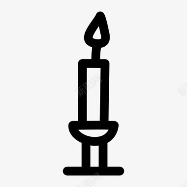 高蜡烛烛台点燃图标图标
