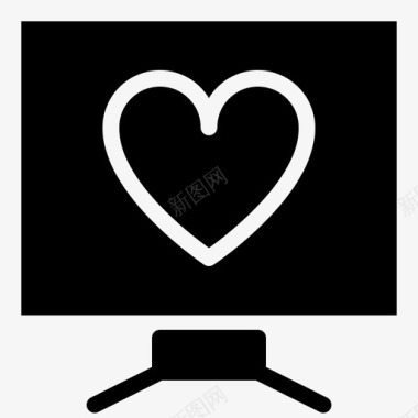 监视器计算机心脏图标图标