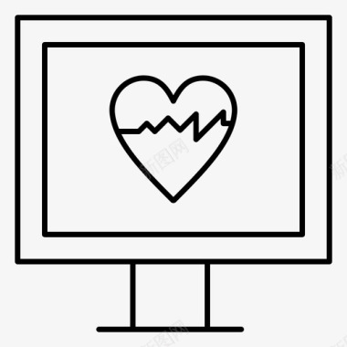 其他生物心脏电脑监视器图标图标