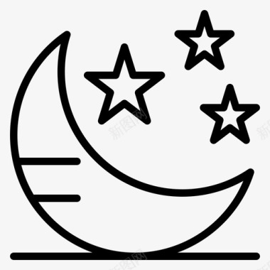 星星免扣模式夜晚睡眠图标图标