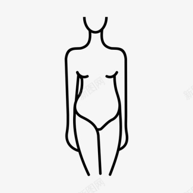 多彩方形女性体型体型女性气质图标图标