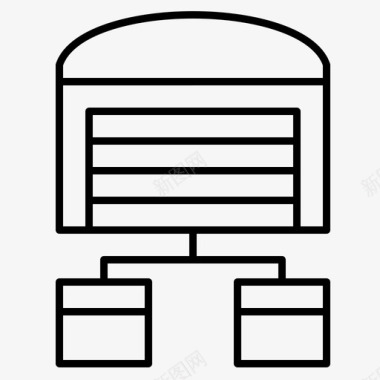 仓库搬运工交货履行装运图标图标