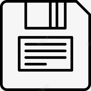 单线软盘数据存储器图标图标