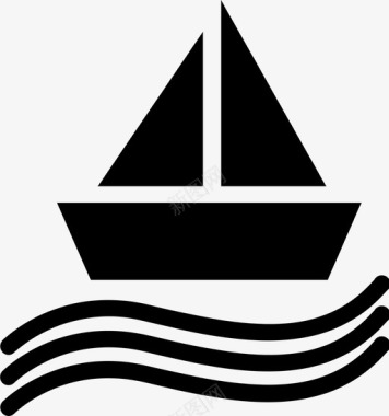 船帆船海上图标图标