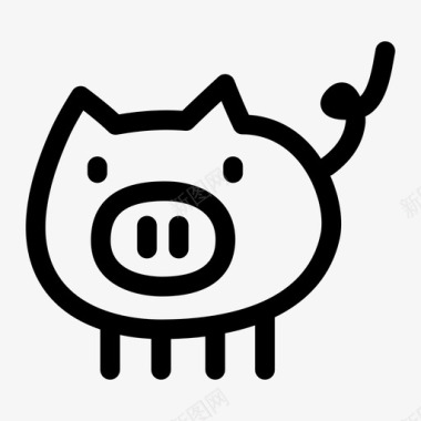 可爱的猪动物农场图标图标