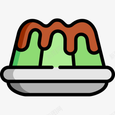 布丁布丁糖果店3线性颜色图标图标