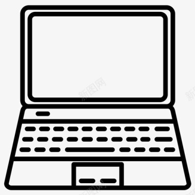 笔记本电脑电脑电脑技术加粗线条集50图标图标