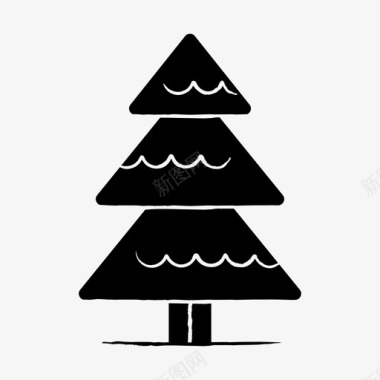 圣诞树节日松树图标图标