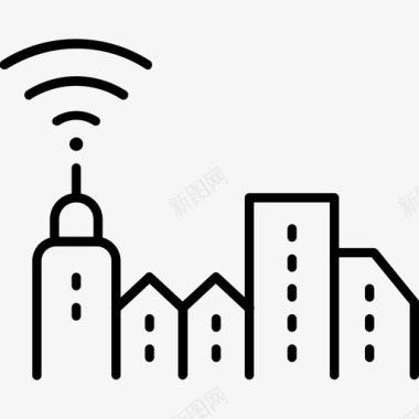 智慧城市通讯信号图标图标
