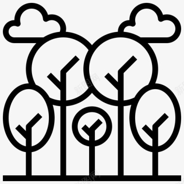 庭院树木生态与环境森林图标图标