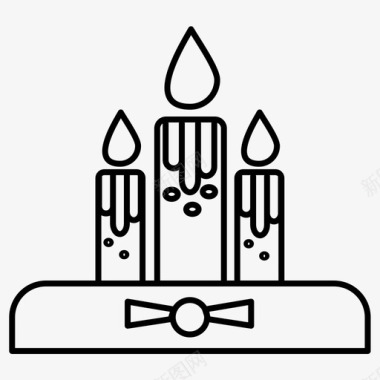圣诞挂件装饰蜡烛庆典装饰图标图标