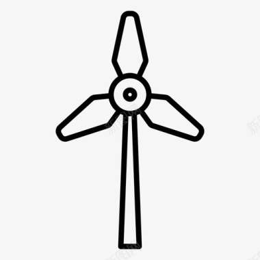 绿色能源车风电能源风机图标图标