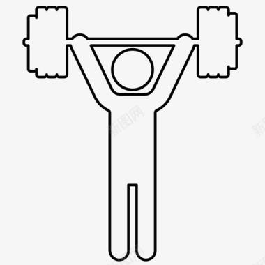 运动人物举重运动员健身房重型图标图标