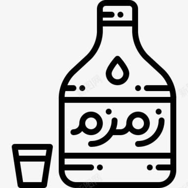 传统狮子扎姆水阿拉伯饮料图标图标