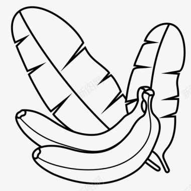 香蕉水果叶子图标图标