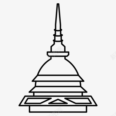 寺庙建筑城市图标图标