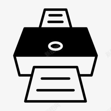 半色球打印机设备办公室图标图标