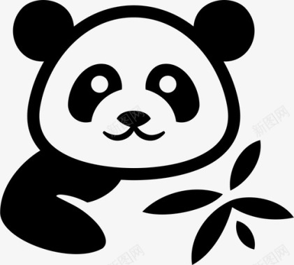 熊猫脸熊猫竹子中国图标图标