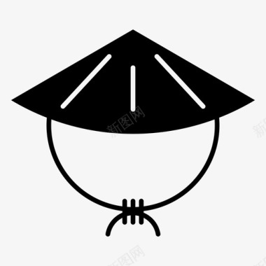 竹帽中国帽中国新年图标图标