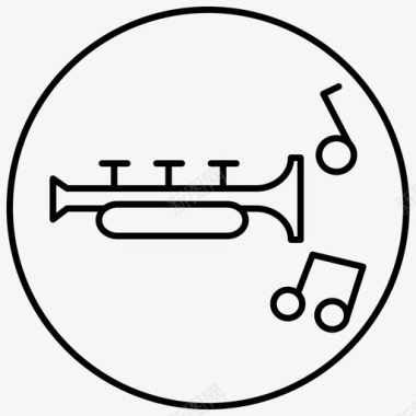 法国特色小号铜管法国喇叭图标图标