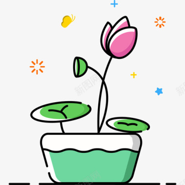 植物icon-荷花图标
