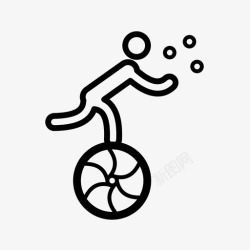 搅棒上的麦芽糖球上的杂耍棒马戏团杂耍图标高清图片