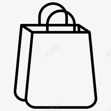 购物购物袋艺术加粗线条集75图标图标