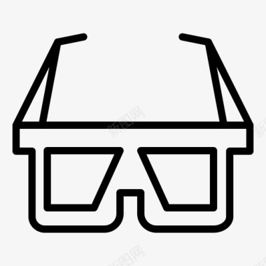 扁平化3D眼镜3d3d眼镜眼镜图标图标