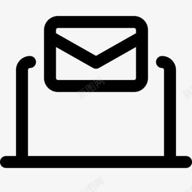 笔记本电脑上的新邮件显示电子邮件图标图标