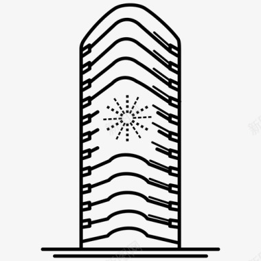 蛋白石塔公寓建筑图标图标