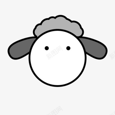 羊动物图标-上色-羊图标