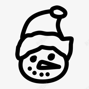 雪人圣诞节帽子图标图标