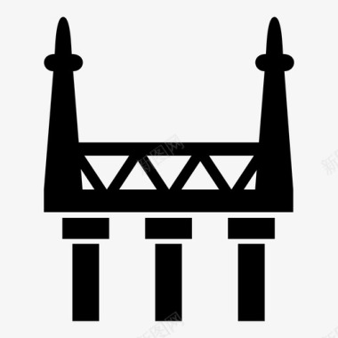 船运桥梁建筑桥梁建筑商人图标图标