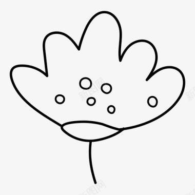 小草露珠花抽象草图标图标