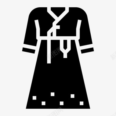 韩服服装连衣裙图标图标