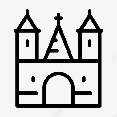 布拉格建筑捷克图标图标