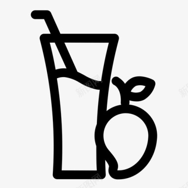 芒果汁饮料玻璃杯图标图标