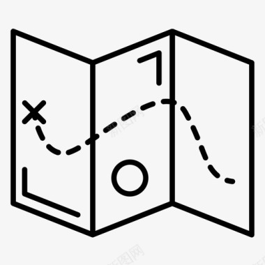 地图纸互联网在线营销图标图标