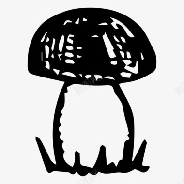 蘑菇自然手绘图标图标
