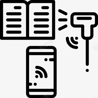 英文字符设计ocr扫描工具书籍连接图标图标