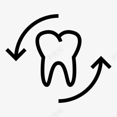 牙齿刷新修复图标图标