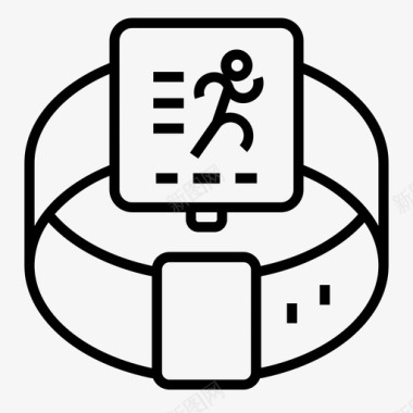 跑步跟踪器智能手表有氧运动健身图标图标